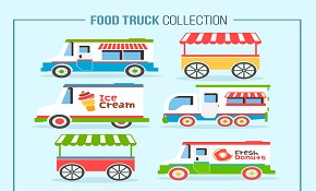 6 Creative mobile dining car vector